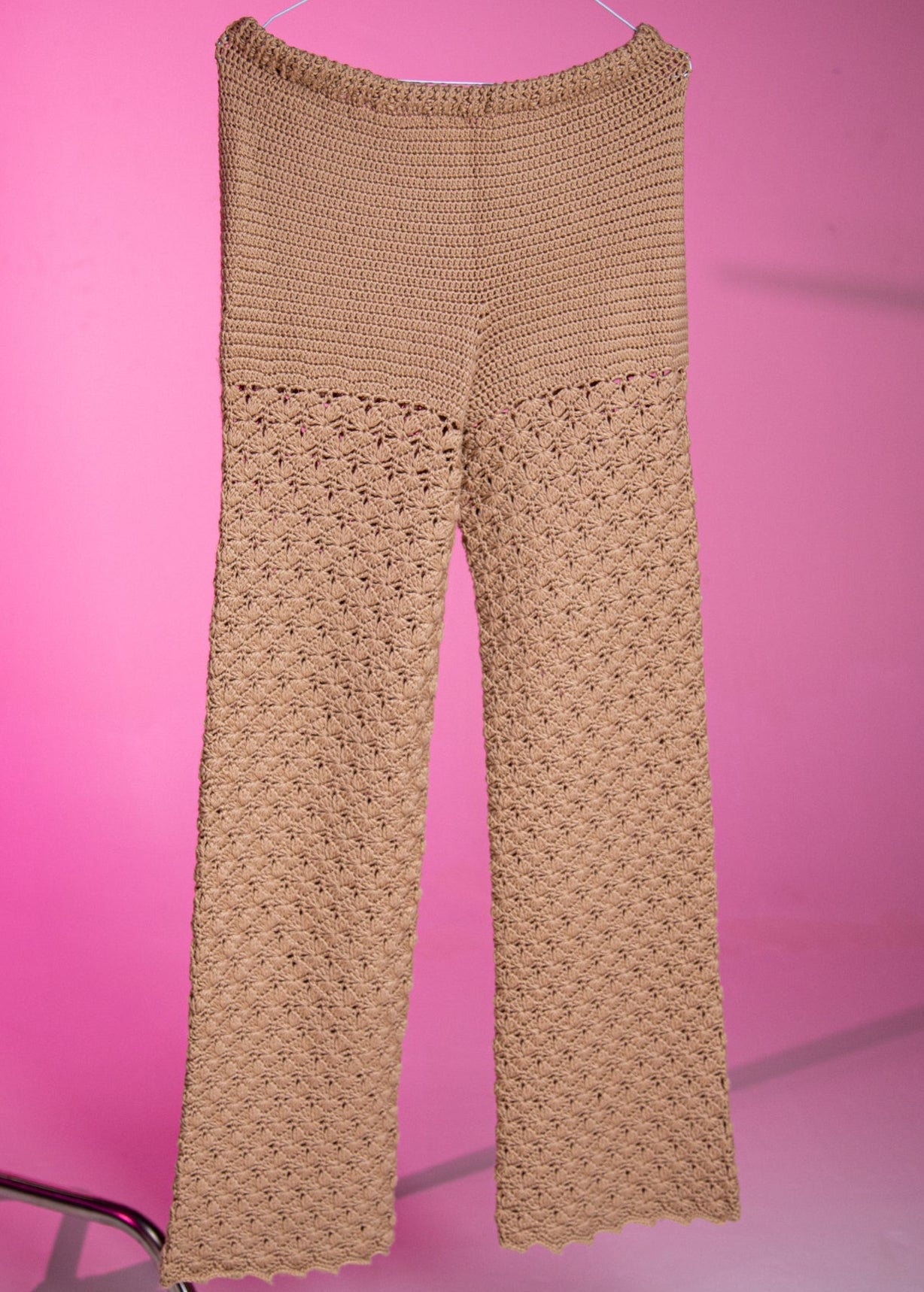 Pantaloni Minerva con filato di cotone completamente fatti a mano