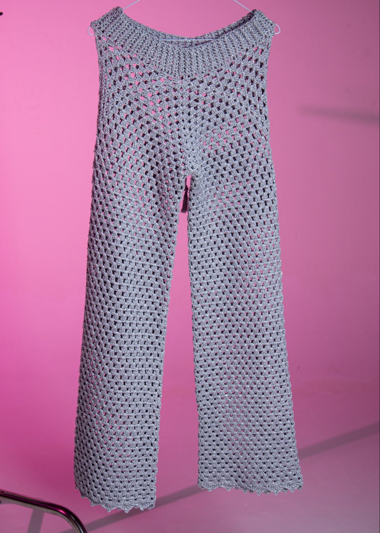 Pantaloni Minerva con filato di cotone completamente fatti a mano
